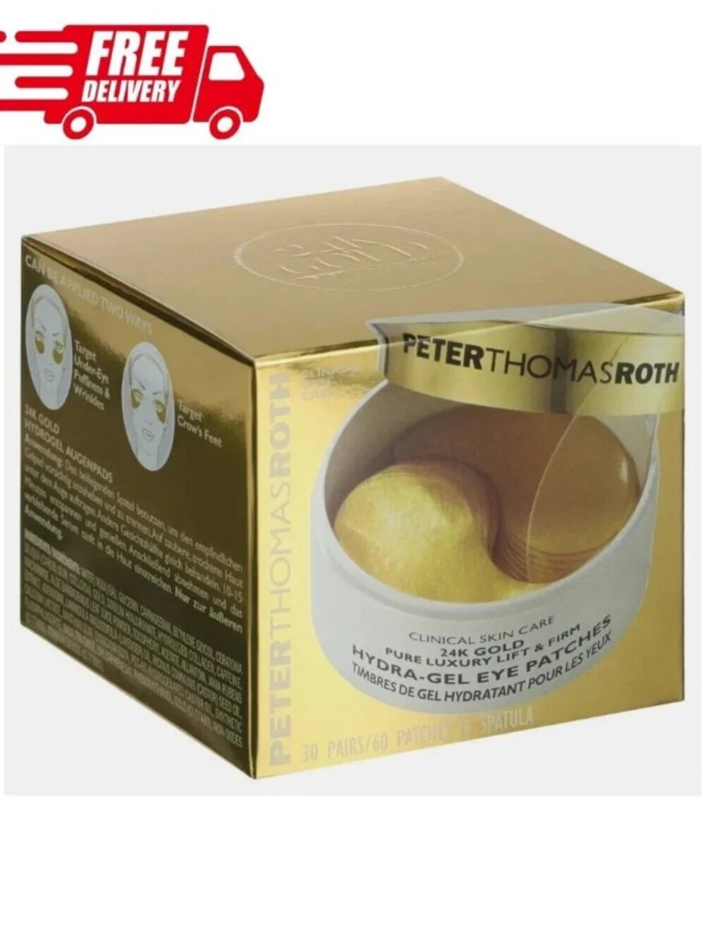 Peter Thomas Roth 24K Gold Hydra-Gel Eye Patches – 60 Patches – New in Box